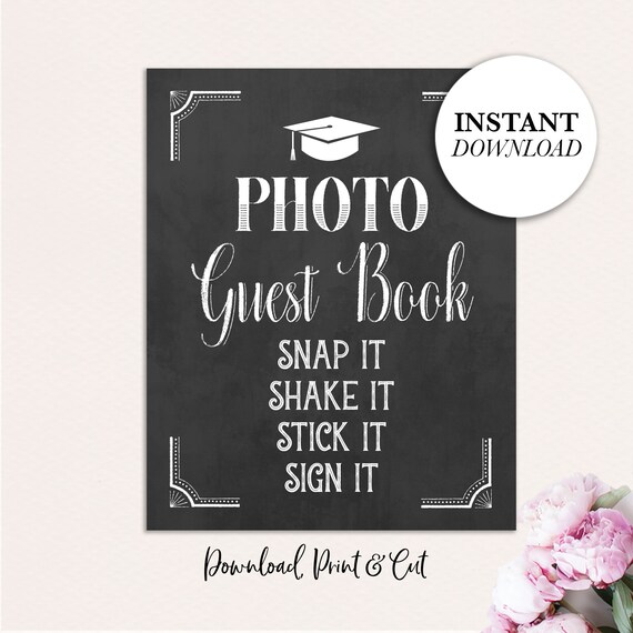 Graduation Photo Guest Book Graduation Guest Book Sign Etsy