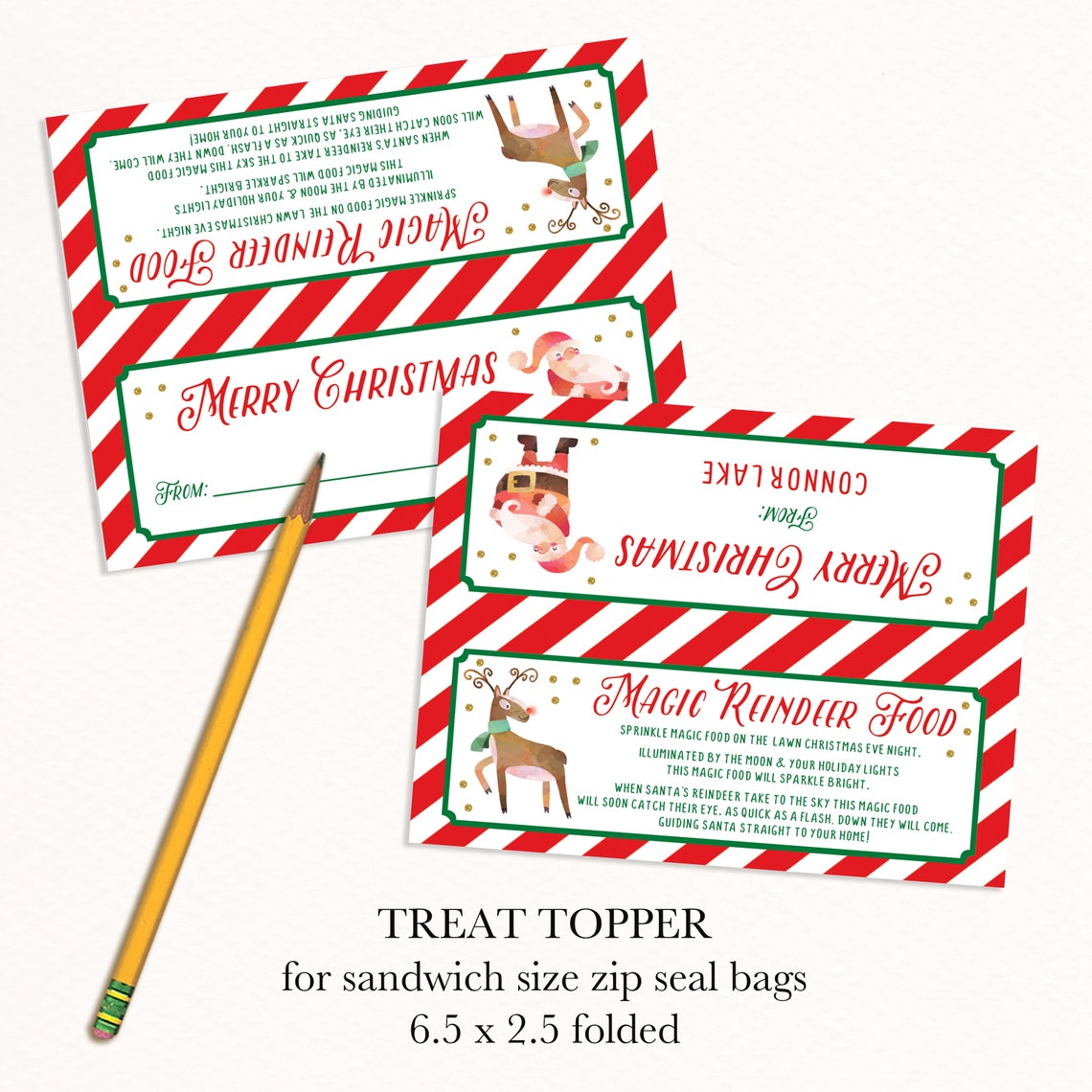 Reindeer Food Editable and Printable Holiday Treat Bag - Etsy