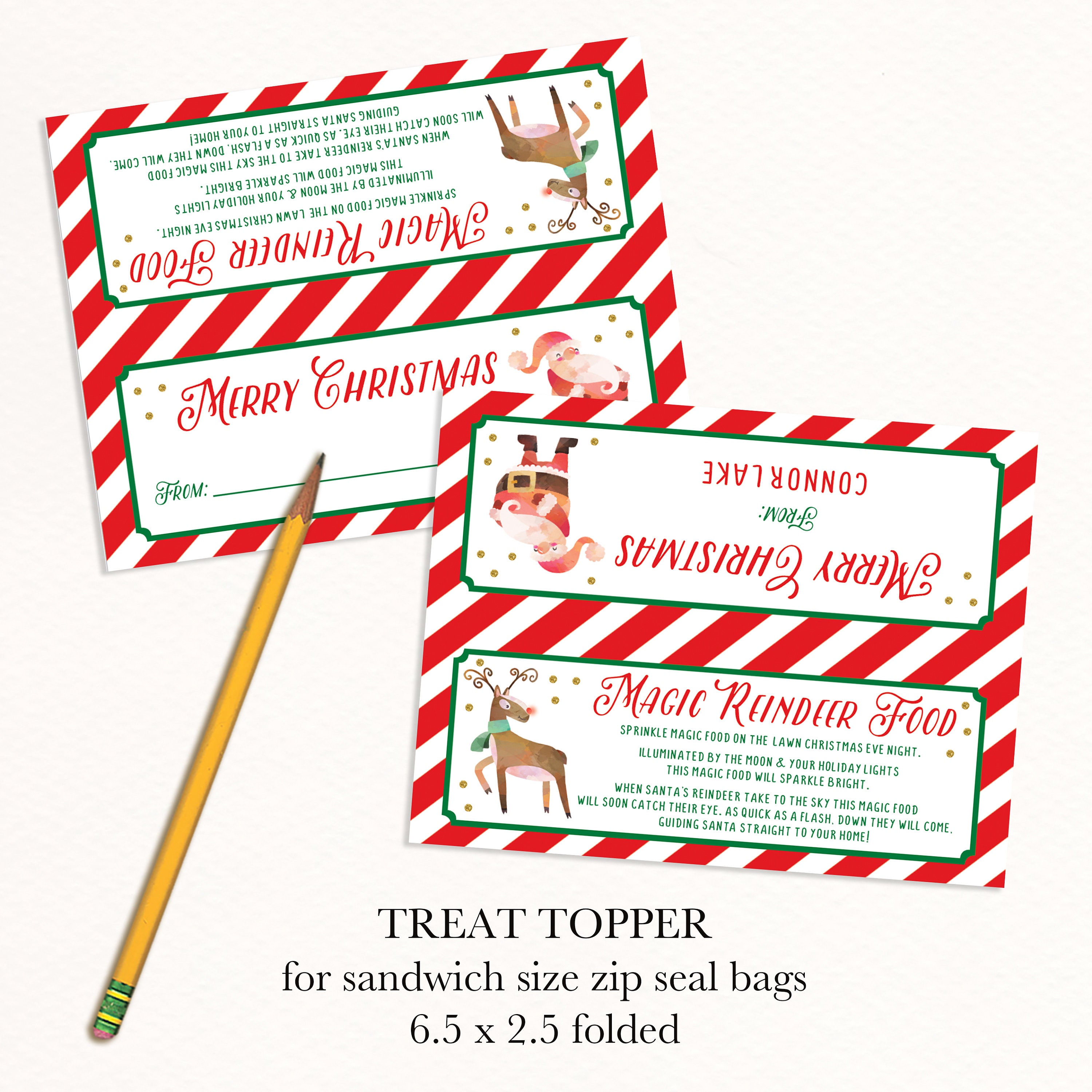 Reindeer Food Editable and Printable Holiday Treat Bag - Etsy
