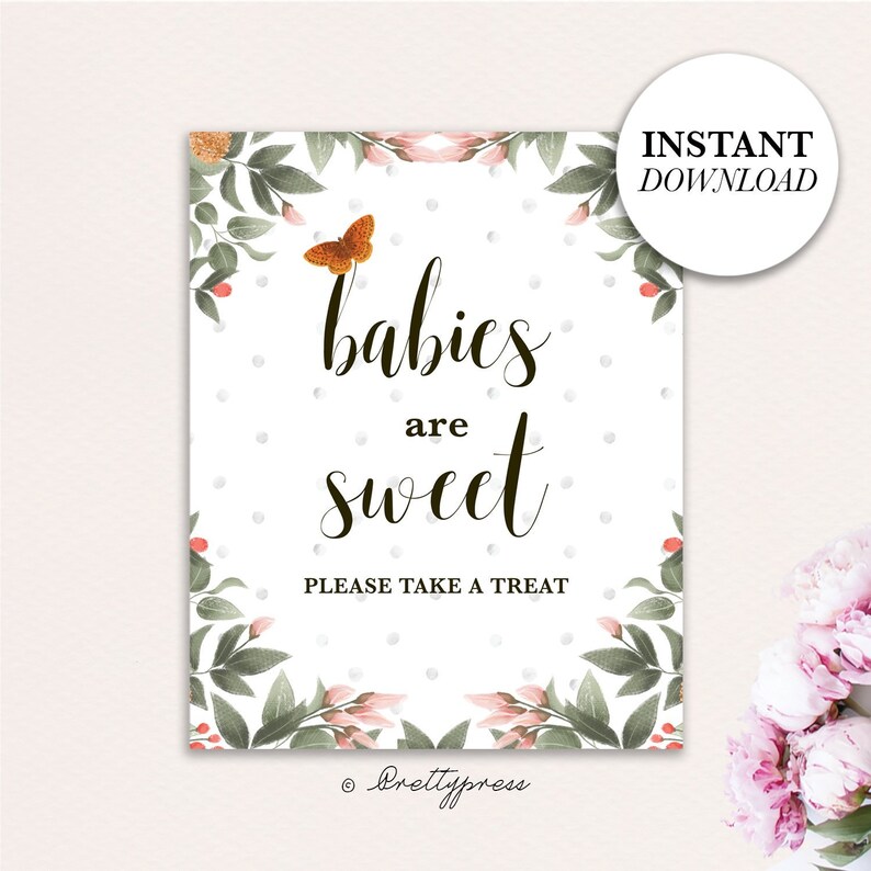 8x10 Sign WS012 Neutral Baby Shower Shower Decorations Woodland Baby Shower Decorations Printable Baby Shower Babies are Sweet Sign