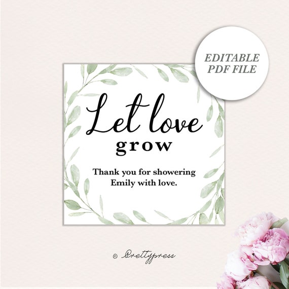 Plant Favor Tags Let Love Grow Tags Let Love Grow Tag - Etsy