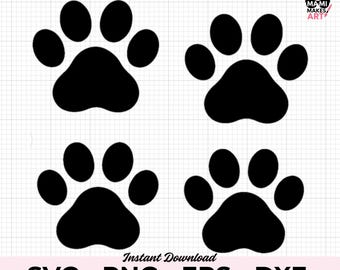Dog Paw Prints SVG Clipart – Dog SVG, Paw Print SVG, Animal Paw Cut File for Cricut, Silhouette, Sublimation, Clipart for Crafters