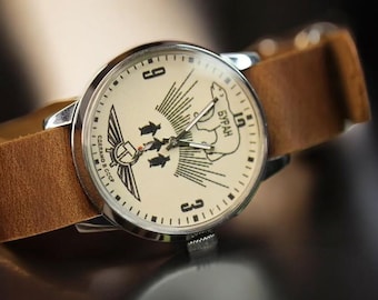 Buran Wristwatch Soviet Pobeda style USSR CCCP / Rare Mens Gift