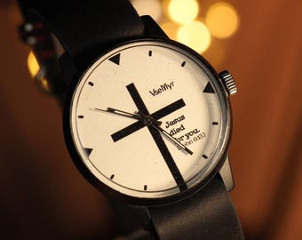 Reloj raro con esfera de Cristo y estilo minimalista Vsemyr