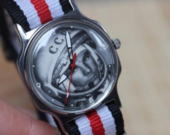First USSR Cosmonaut Wristwatch Gagarin Watch Yuri Soviet CCCP Analog Retro
