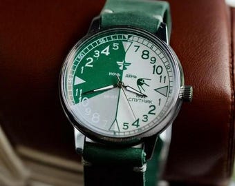 Reloj de pulsera Raketa Sputnik Day Night - Estilo militar