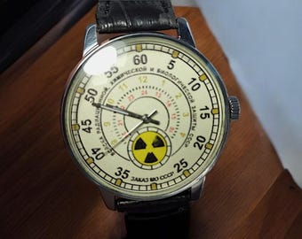 Pobeda Radiation Chemical Watch Rare Men's Vintage Soviet Union USSR