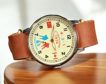 Pobeda SuperSerie Watch USSR Military Antique 1974 USSR Era Sovietica