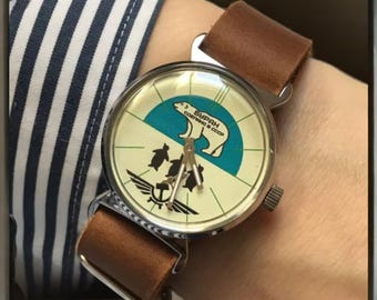 Pobeda Buran Watch Soviet Vintage USSR Men's Wrist Watch, Gift for Him
