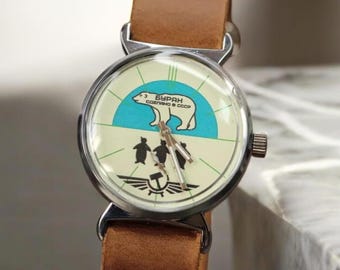 Pobeda Buran Watch Soviet Vintage USSR Men's Wrist Watch, Gift for Him