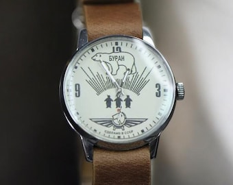 Buran Wristwatch Soviet Retro style USSR CCCP / Rare Mens Gift