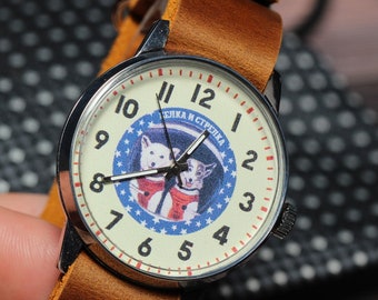 Pobeda Watch Belka Strelka Soviet Vintage USSR Dog Space, Best Friend Gift
