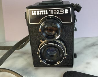Cámara soviética vintage Lubitel 166B TLR de formato medio, película de 120 rollos, réflex de doble lente