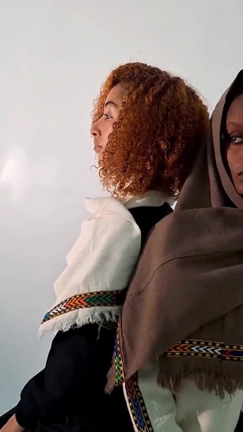 Beza Threads Handwoven Ethiopian Cotton Scarf β White Cultural Telet Wrap | Unisex ...