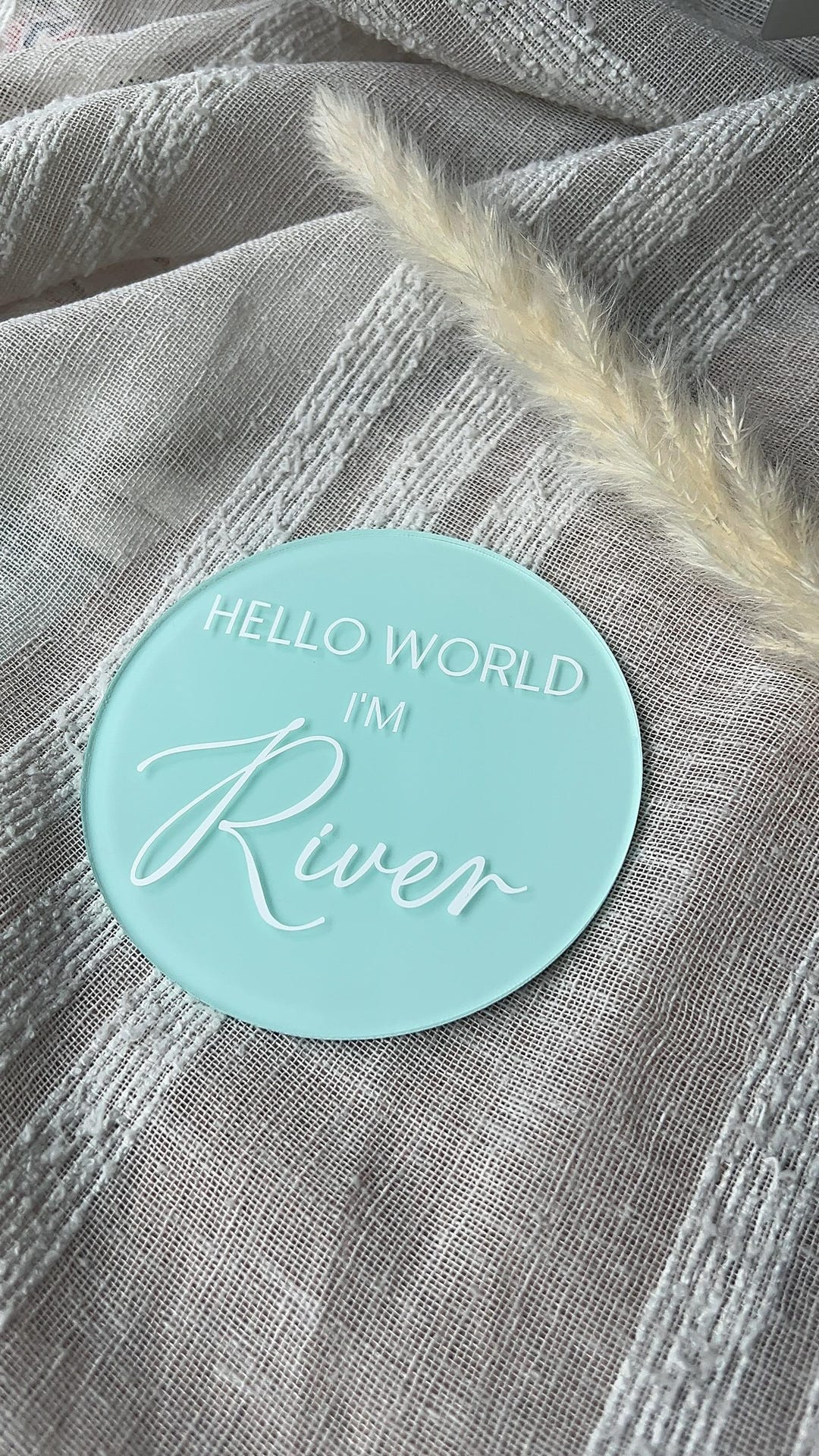 Acrylic Baby Birth Announcement Disc | Hello World Plaque Keepsake - Etsy
