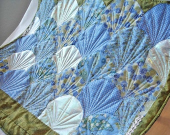 Quilted Wall Art, Art Quilt - Mermaid Scales