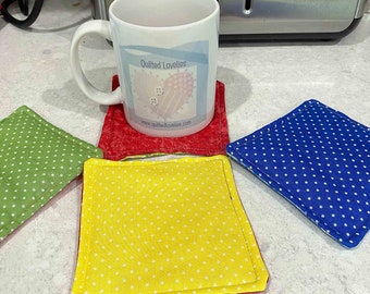 Quilted Coasters - Happy Colors - Fabric Coasters - Cotton Coasters, 20% OFF