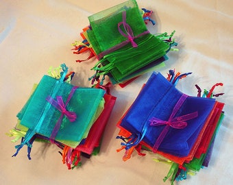 Organza Craft Bags, 3x4, Drawstring Bags, Jewelery Bags, 15 Per Order