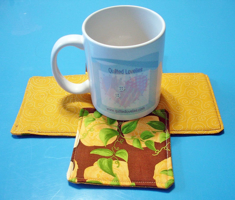 FREE Shipping DIY Quilted Coaster Kit Autumn Roses Easy Instructions