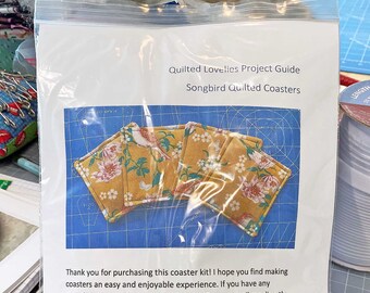 DIY Quilted Coaster Kit - Songbirds - Easy Instructions, Free Shipping, 20% Off - Was 15.10