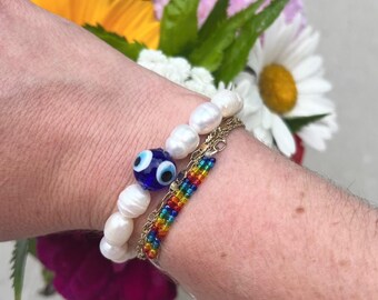 Eye Spy a Pearl Bracelet (Custom Sizing)