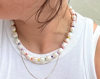 Over the Rainbow Chunky Pearl Necklace