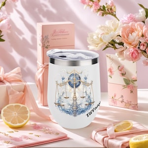 Bicchieri personalizzati in acciaio inossidabile, tazze personalizzate con 12 segni zodiacali e nome, tazze da viaggio termiche personalizzate, regalo unico e personalizzabile per lui/lei