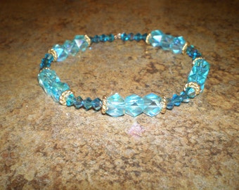 Blue Twist Aqua Swarovski Bracelet