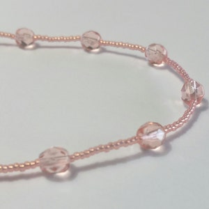 Peach Bohemian Crystal Anklet