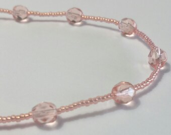 Peach Bohemian Crystal Anklet