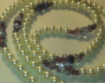 Purple Gem White Pearl Lanyard