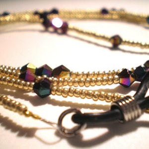 Gold Purple Iridescent Eyeglass Holder