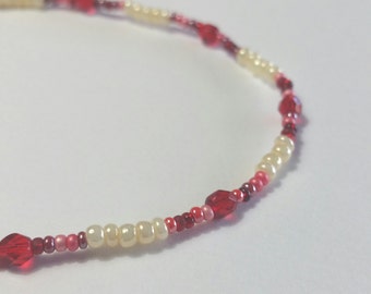 Crimson Sunset Red Crystal Anklet