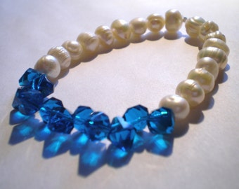 Teal Blue Ocean Freshwater Pearl Bracelet