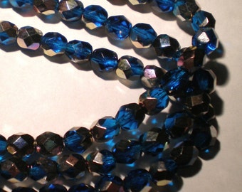 Aqua Blue Metallic Triple Strand Bracelet