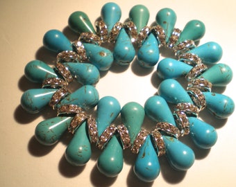 Turquoise Drop Crystal Queen Bracelet