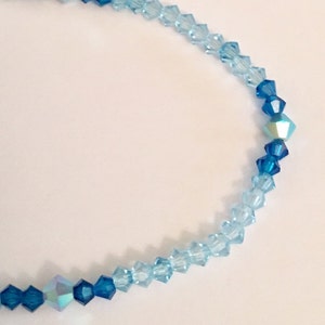 Pacific Blue Swarovski Crystal Anklet