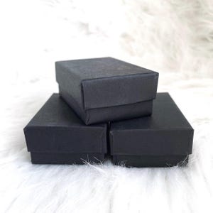 Matte Black Cotton Filled Jewelry Gift Boxes - Elegant Packaging