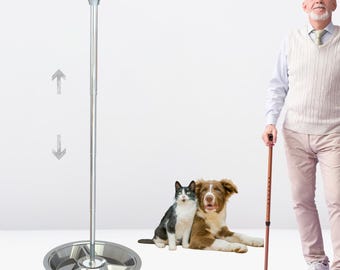 No Bend Pet Feeder – Stainless Steel Stand Up Bowl for Seniors, Disabled Owners