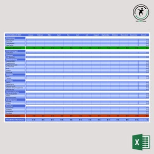 Household book/budget book/financial book/budget plan/cost overview template as an editable Microsoft Excel file