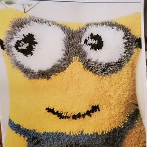 Happy Minion Cushion Cover Latch Hook Kit