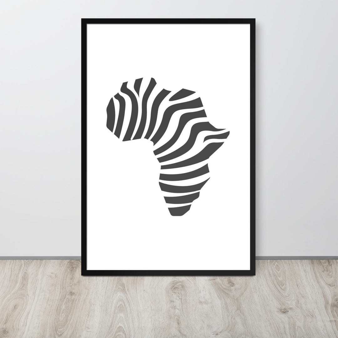 Map of Africa Black and White Zebra Pattern Digital Painting - Etsy New  Zealand, image size:1080x1080