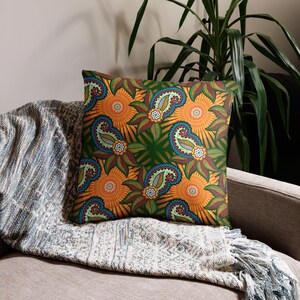 African Ethnic Tribal Abstract Pattern Throw Pillow for Living Room