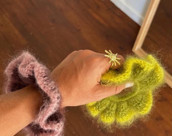Oversized Crochet Scrunchie Pattern | Brushed Mohair Scrunchie | Cotton scrunchie