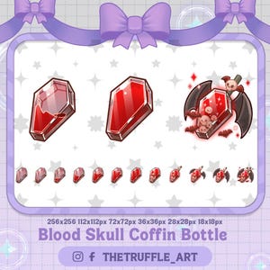 Blood Vampire Coffin Bottle Sub Badge, Coffin Bubble Tea Twitch Sub Badge, Halloween Deco Twitch Bit Badges Stream Gamer Vtuber OBS Youtube