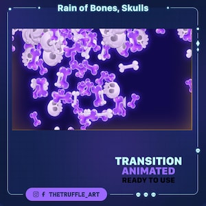 Twitch Animated Stinger Transition, purple skulls, Spooky, Halloween, Stream, Streamer Stinger, Kawaii, YouTube, Discord, Stream,...