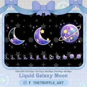 Purple Liquid Galaxy Moon Bottle  Sub Badge, Celestial Moon and Star Bottle Twitch Bit Badges Stream For Gamer Vtuber OBS Youtube