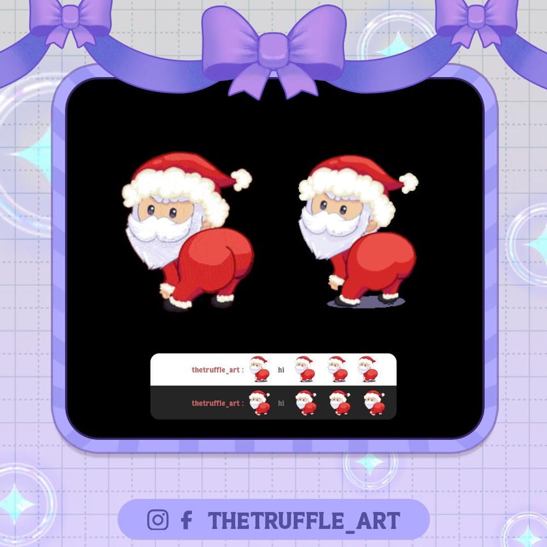 Streamer Santa Animated Twitch Emote Santa Twerk, Funny Christmas Emote for Streamers ...