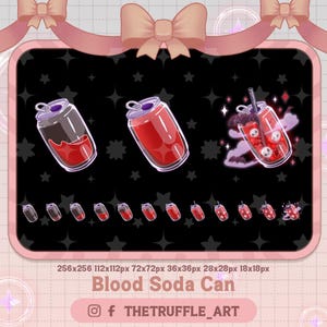 Red Blood Soda Can Sub Badges, Liquid Vampire Bat Bottle Twitch Sub, Magic Skull Halloween Twitch Bit Badges Stream Gamer Vtuber OBS Youtube
