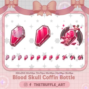 Pink Vampire Coffin Bottle Sub Badge, Coffin Bubble Tea Twitch Sub Badge, Halloween Deco Twitch Bit Badges Stream Gamer Vtuber OBS Youtube
